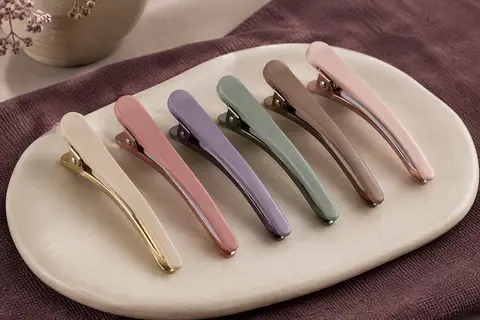 Six pinces de séparation Aimike aux tons doux, avec bande en silicone et finition métallique colorée